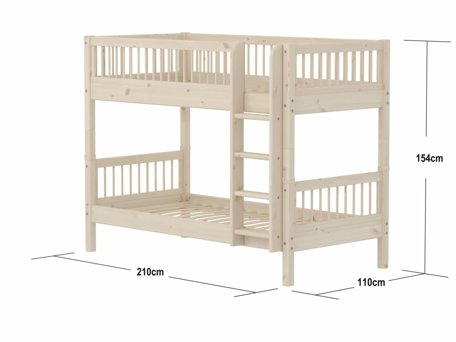 Flexa Classic stapelbed met spijlen 90x200 whitewash - Afbeelding 4
