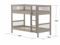 Flexa Classic stapelbed met spijlen 90x200 greywash - Afbeelding 4