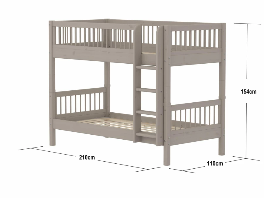 Flexa Classic stapelbed met spijlen 90x200 greywash - Afbeelding 4