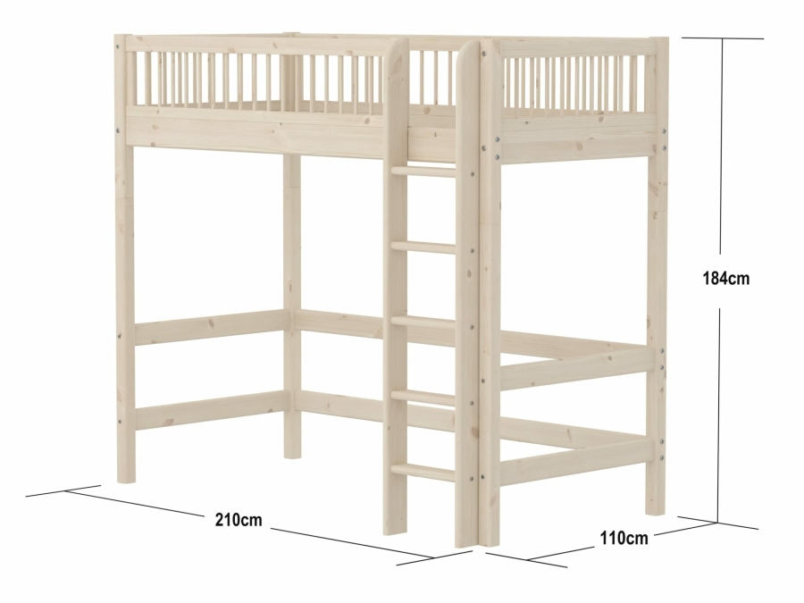 Flexa Classic hoogslaper met spijlen 90x200 whitewash - Afbeelding 4