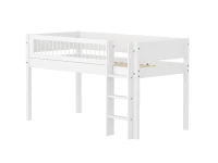 Flexa White Halfhoogslaper m. rechte ladder - Crossbars