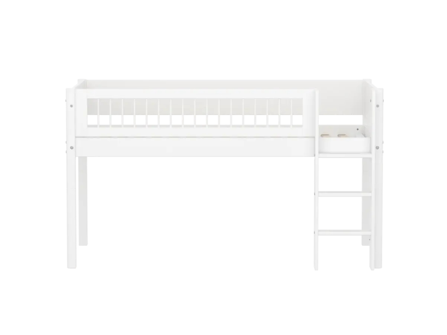 Flexa White Halfhoogslaper m. rechte ladder - Crossbars - Afbeelding 2