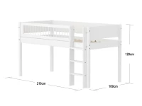 Flexa White Halfhoogslaper m. rechte ladder - Crossbars - Afbeelding 4