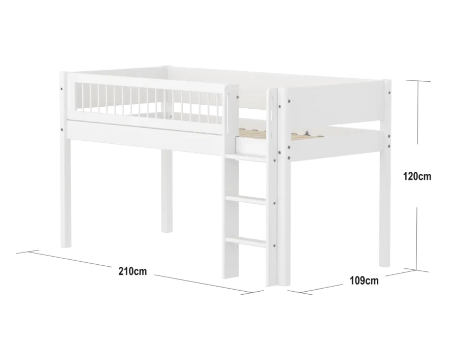 Flexa White Halfhoogslaper m. rechte ladder - Crossbars - Afbeelding 4
