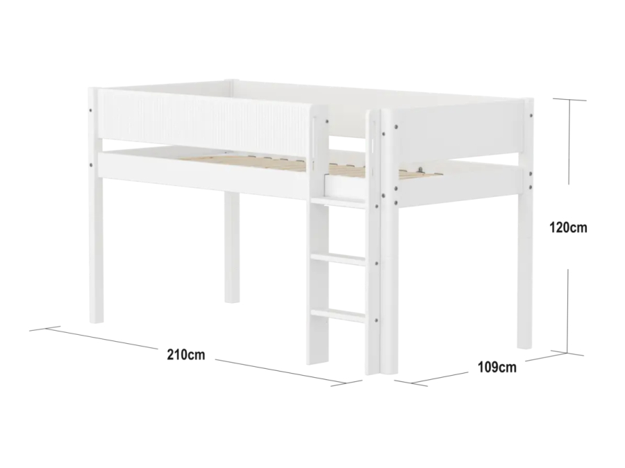 Flexa White Halfhoogslaper m. rechte ladder - Grooves - Afbeelding 4