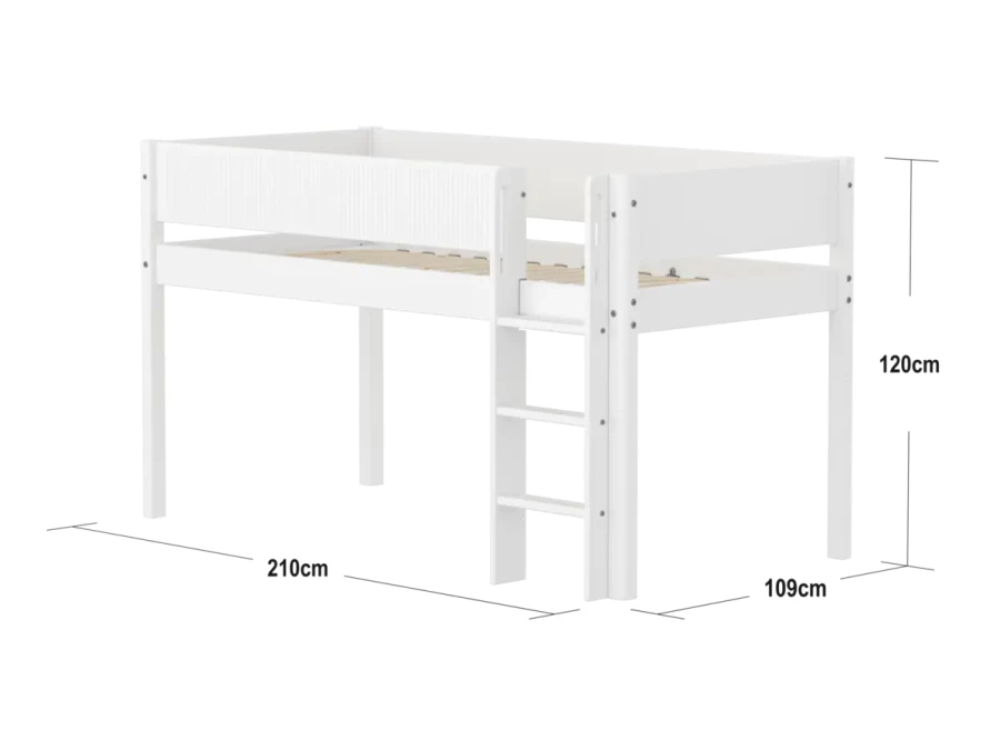 Flexa White Halfhoogslaper m. rechte ladder - Grooves - Afbeelding 4