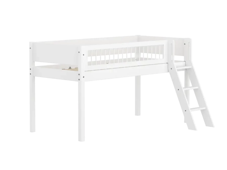 Flexa White Halfhoogslaper m. schuine ladder - Crossbars - Afbeelding 3