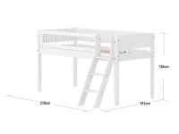 Flexa White Halfhoogslaper m. schuine ladder - Crossbars - Afbeelding 4