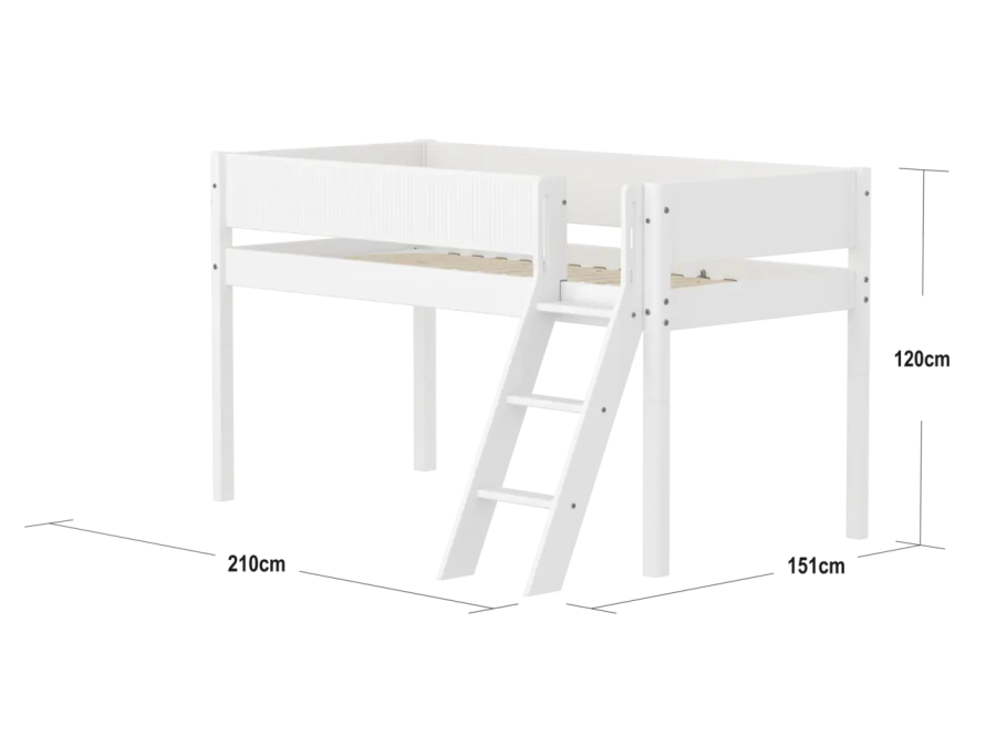 Flexa White Halfhoogslaper m. schuine ladder - Grooves - Afbeelding 4