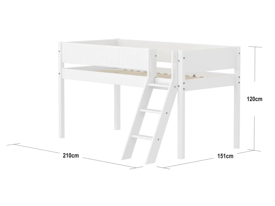Flexa White Halfhoogslaper m. schuine ladder - Grooves - Afbeelding 4