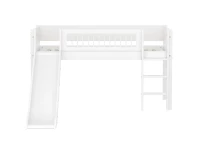 Flexa White Halfhoogslaper m. rechte ladder en glijbaan - Crossbars - Afbeelding 2