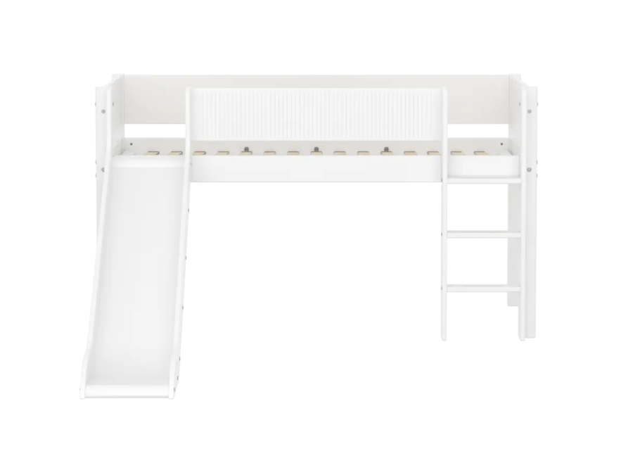 Flexa White Halfhoogslaper m. rechte ladder en glijbaan - Grooves - Afbeelding 2