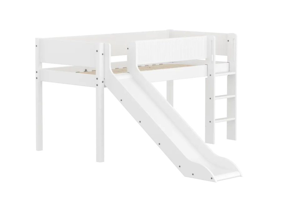 Flexa White Halfhoogslaper m. rechte ladder en glijbaan - Grooves - Afbeelding 3
