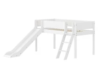 Flexa White Halfhoogslaper m. schuine ladder en glijbaan - Grooves