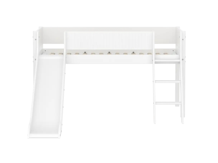 Flexa White Halfhoogslaper m. schuine ladder en glijbaan - Grooves - Afbeelding 2