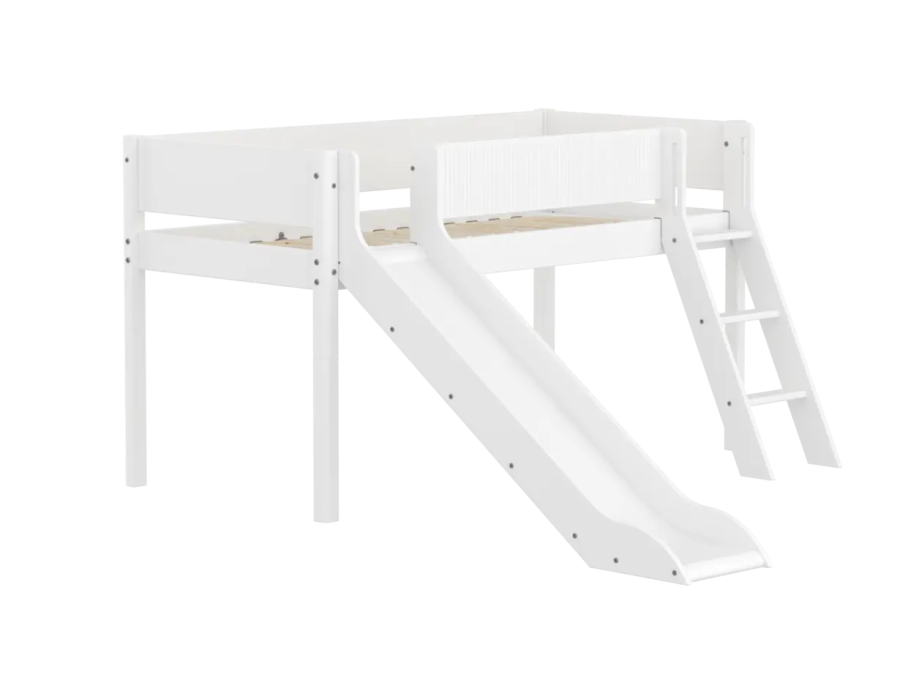Flexa White Halfhoogslaper m. schuine ladder en glijbaan - Grooves - Afbeelding 3