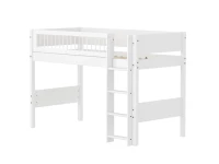 Flexa White Verhoogde halfhoogslaper m. rechte ladder - Crossbars