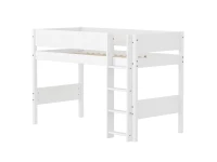 Flexa White Verhoogde halfhoogslaper m. rechte ladder - Grooves