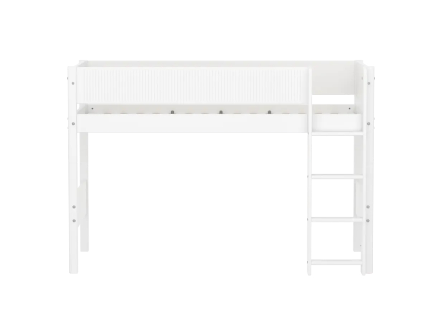 Flexa White Verhoogde halfhoogslaper m. rechte ladder - Grooves - Afbeelding 2