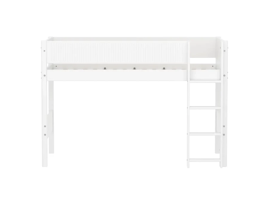 Flexa White Verhoogde halfhoogslaper m. rechte ladder - Grooves - Afbeelding 2