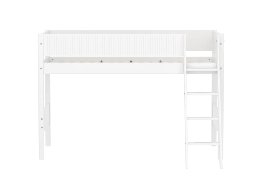 Flexa White Verhoogde halfhoogslaper m. schuine ladder - Grooves - Afbeelding 2