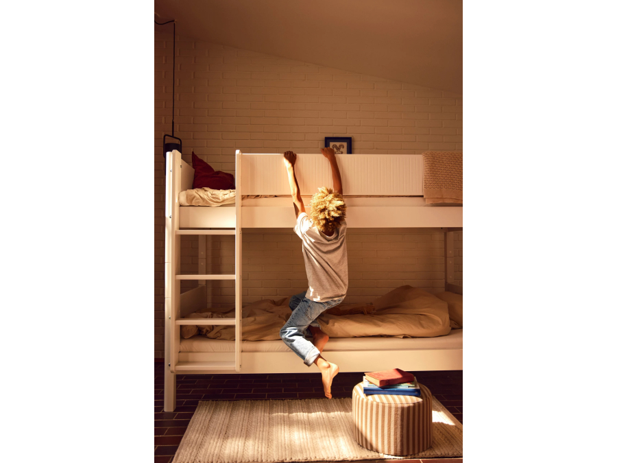 Flexa White Halfhoogslaper m. rechte ladder en glijbaan - Grooves - Afbeelding 5