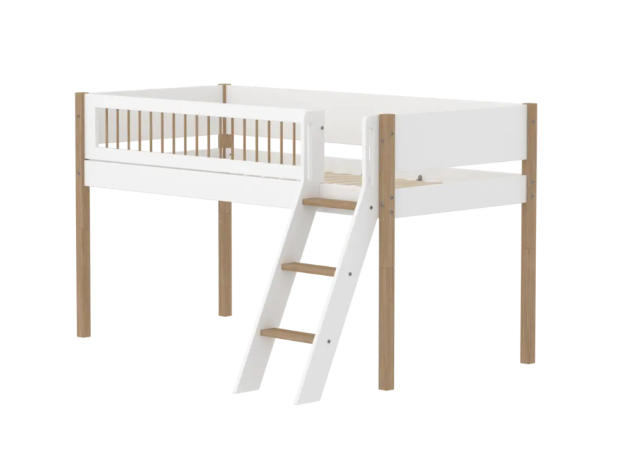 Flexa Nor Halfhoogslaper m. spijlen en schuine ladder