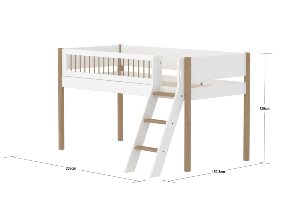 Flexa Nor Halfhoogslaper m. spijlen en schuine ladder - Afbeelding 4