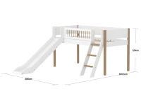 Flexa Nor Halfhoogslaper m. spijlen schuine ladder en glijbaan - Afbeelding 4