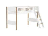 Flexa Nor Verhoogde halfhoogslaper m. spijlen en schuine ladder - Afbeelding 3