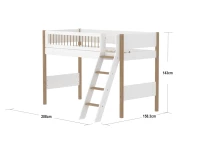 Flexa Nor Verhoogde halfhoogslaper m. spijlen en schuine ladder - Afbeelding 4