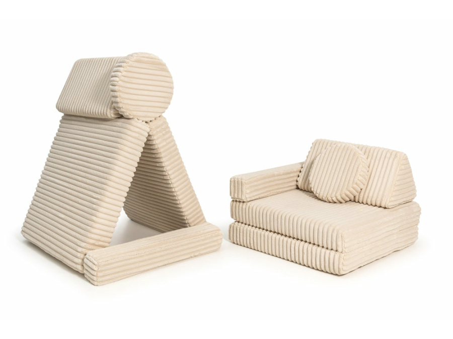 Shappy Pure Speelbank - Ribstof Wafel - Cream Beige - Afbeelding 6