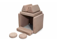 Shappy Pure Speelbank Mini - Ribstof - Chocolate - Afbeelding 4