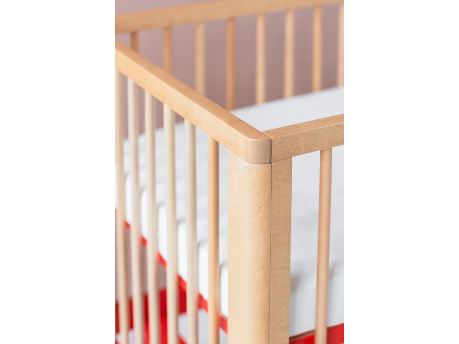 Karl & Fric Nox ledikant 60x120 - Naturel / Rood - Afbeelding 5