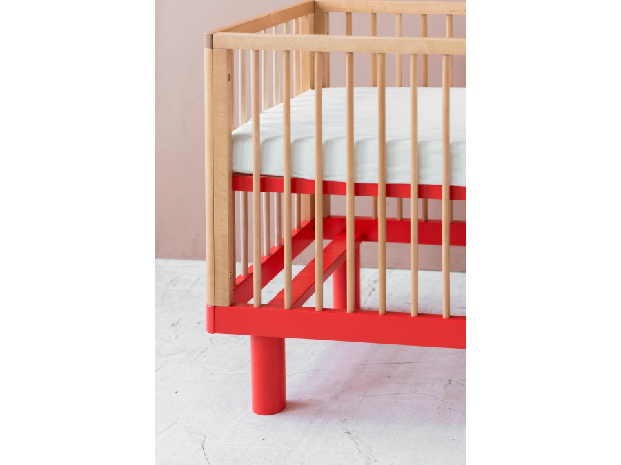 Karl & Fric Nox ledikant 60x120 - Naturel / Rood - Afbeelding 6