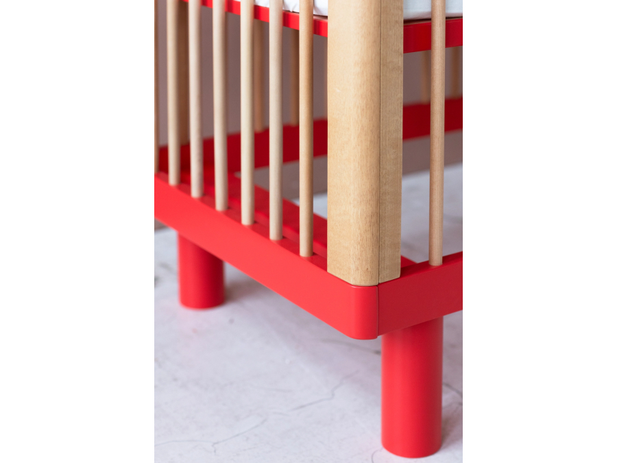 Karl & Fric Nox ledikant 60x120 - Naturel / Rood - Afbeelding 8