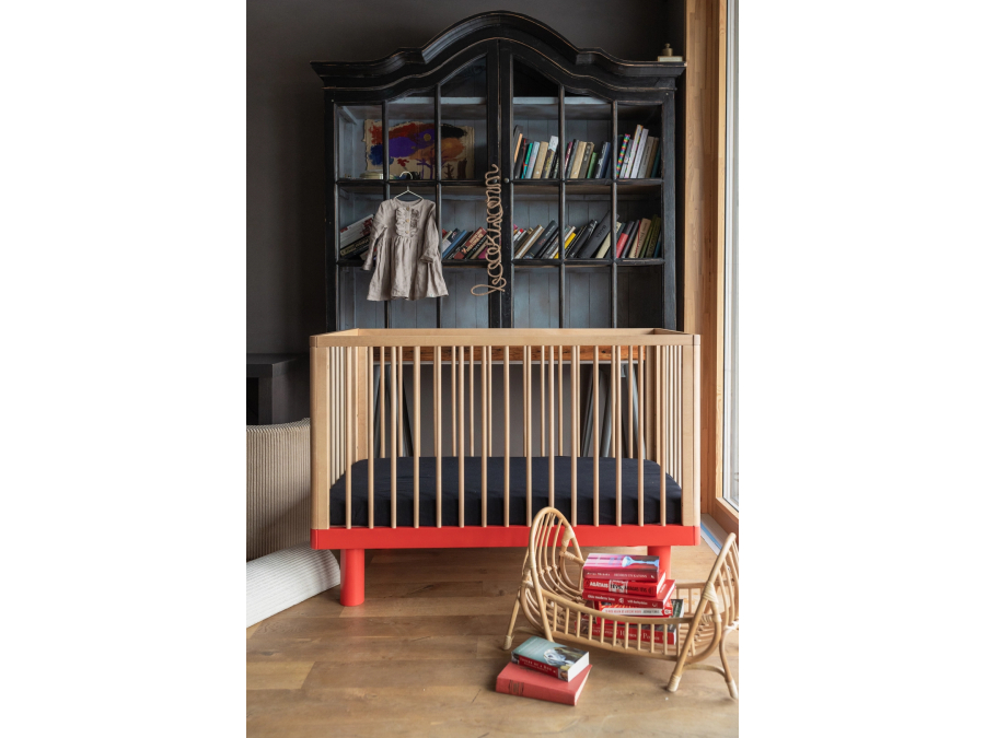 Karl & Fric Nox ledikant 60x120 - Naturel / Rood - Afbeelding 2
