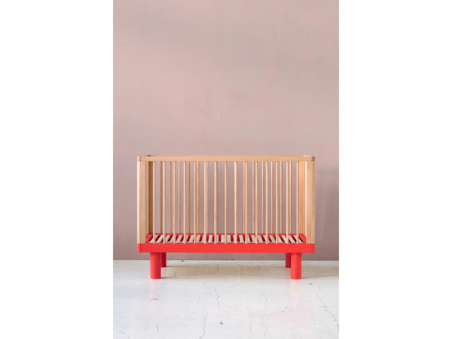 Karl & Fric Nox ledikant 60x120 - Naturel / Rood - Afbeelding 3