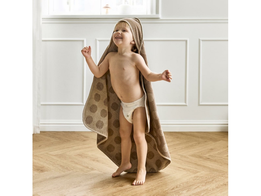Leander hoodie badcape mocca - Afbeelding 3