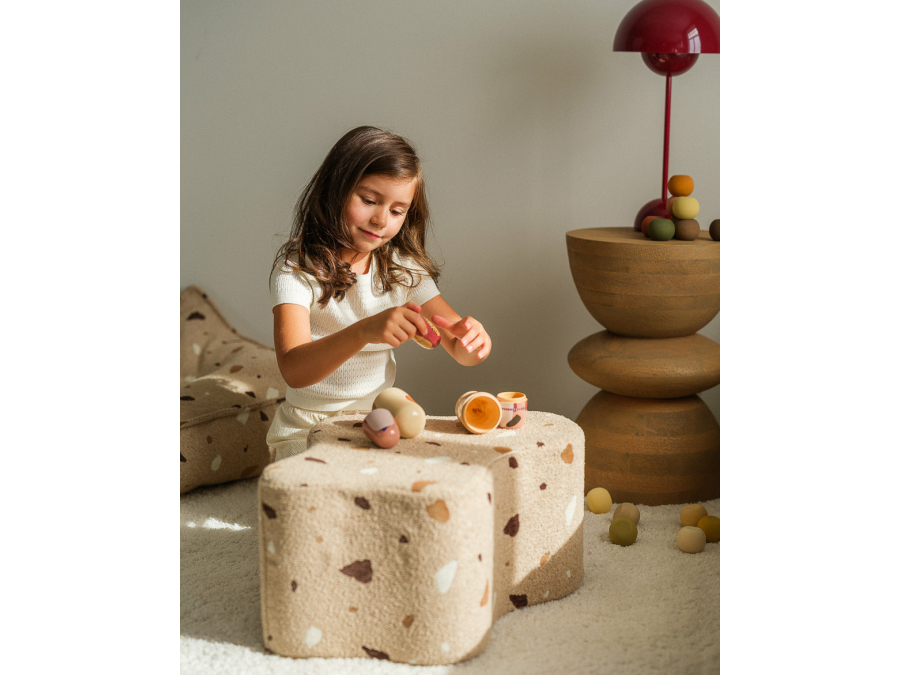 WigiWama Terrazzo cloud poef - Sand - Afbeelding 7