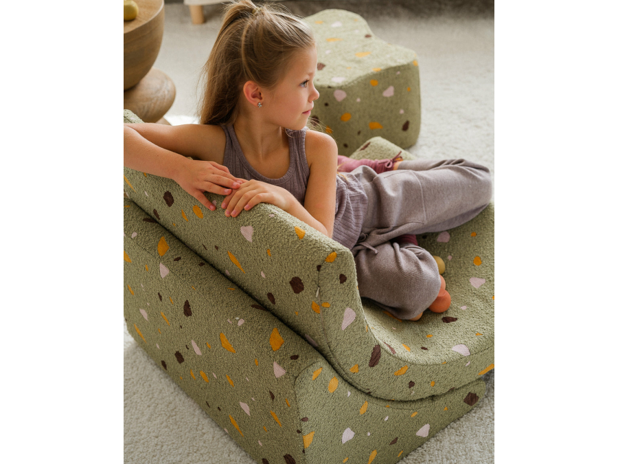 WigiWama Terrazzo moon chair - Moss - Afbeelding 6