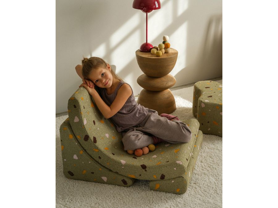 WigiWama Terrazzo moon chair - Moss - Afbeelding 7