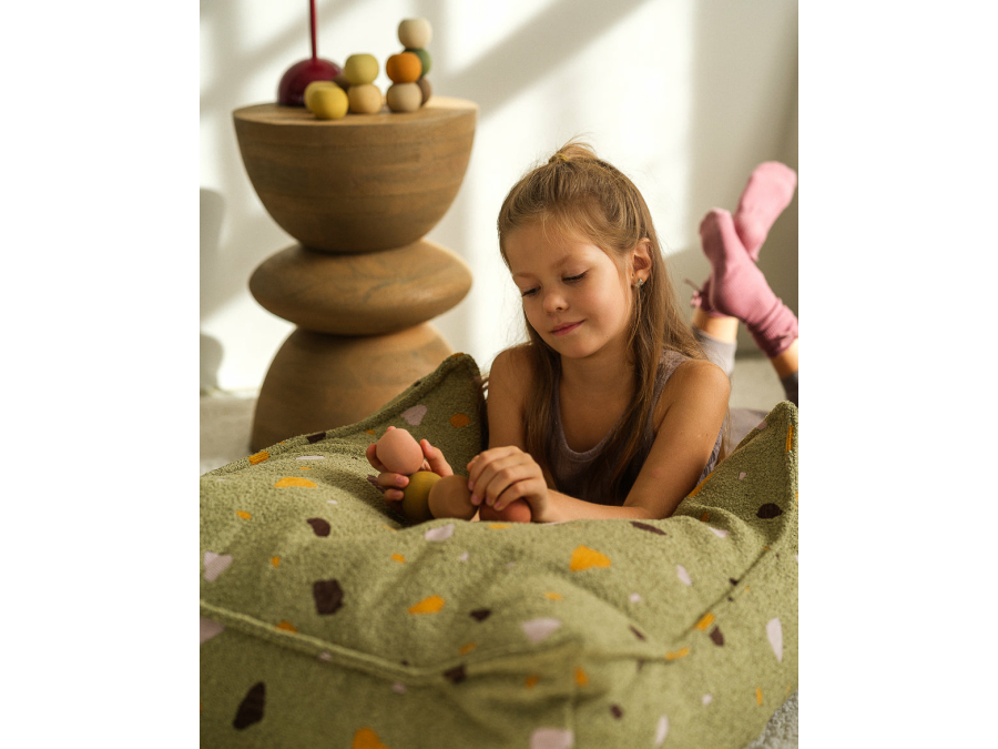 WigiWama Terrazzo square ottoman - Moss - Afbeelding 7
