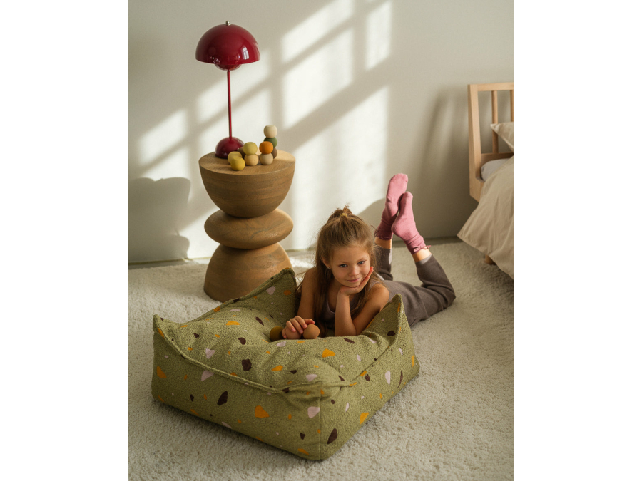 WigiWama Terrazzo square ottoman - Moss - Afbeelding 6