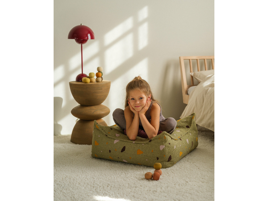 WigiWama Terrazzo square ottoman - Moss - Afbeelding 5