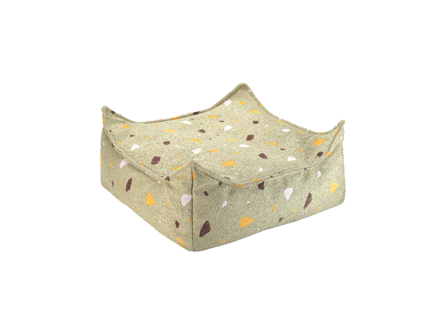 WigiWama Terrazzo square ottoman - Moss