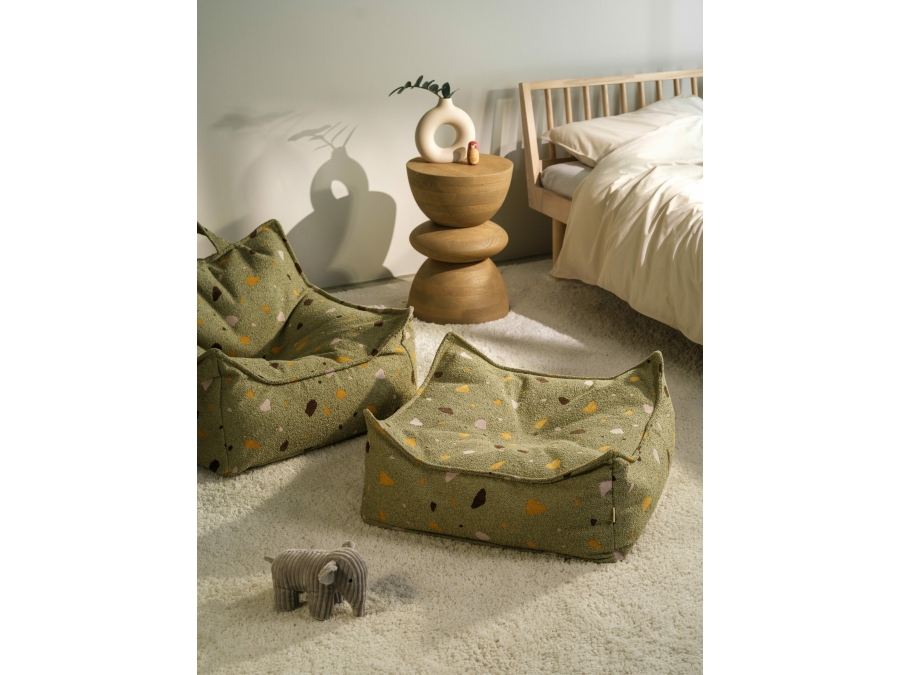 WigiWama Terrazzo square ottoman - Moss - Afbeelding 3