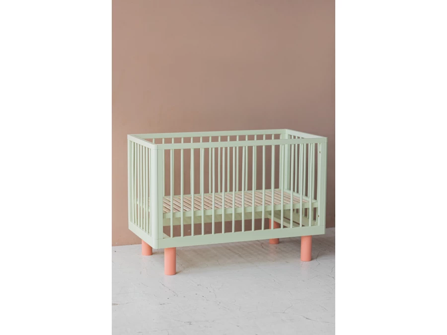 Karl & Fric Nox ledikant 60x120 - Pistache / Roze - Afbeelding 3