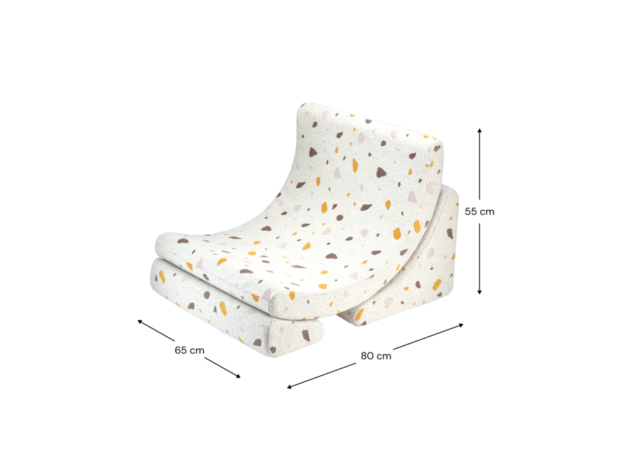 WigiWama Terrazzo moon chair - Marble - Afbeelding 13