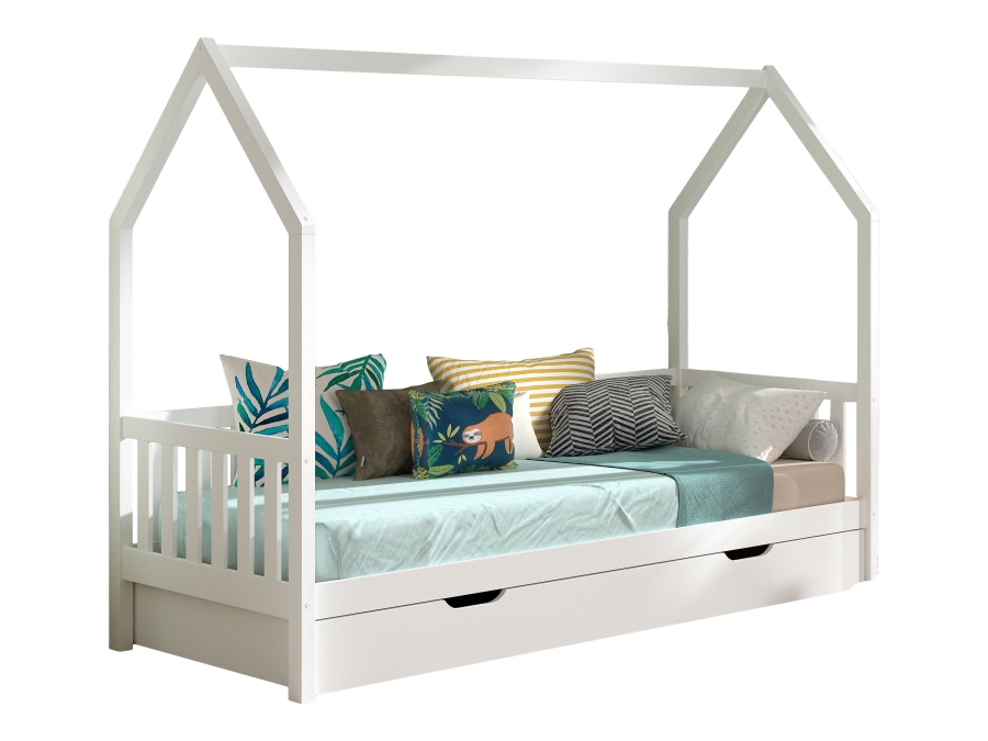 Vipack Cabane huisbed MH met bedlade 90x200 - wit